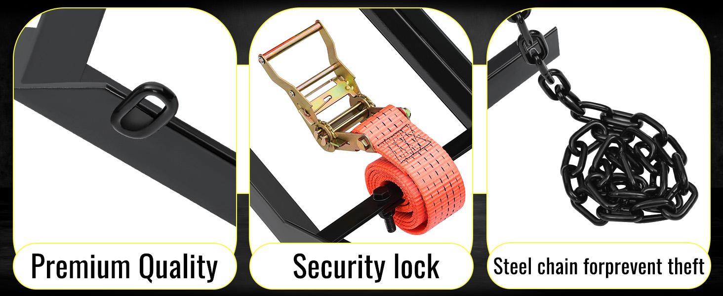 Universal Semi-Truck Spare Tire Carrier with Ratchet Strap & Chain – Portable Adjustable Secure Holder Rack NN2191-TK