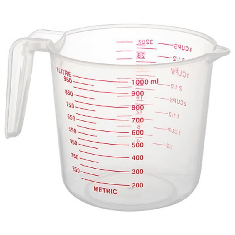 3-Pack Plastic Measuring Cups Set with Spout, Stackable BPA-Free Transparent Beakers with Red Measurements for Kitchen Baking & Liquid Measuring - 8.45oz, 16.91oz, 33.81oz Capacity