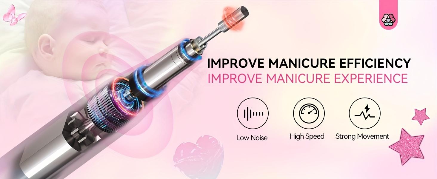 BeautyDAO SAVILAND Electric Nail Drill: Portable 40000RPM nail filter Electric Nail Manicure Pedicure 13 acrylic nail drill Fake nail gel Nail Dip Nail Artificial nail home salon, gradient color, gift You deserve it