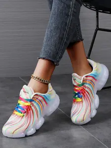 Women's Gothic Style Thick Sole Dad Shoes, Transparent Cushioning, Adjustable Strap, Casual Footwear for Street, Campus, City, Parties