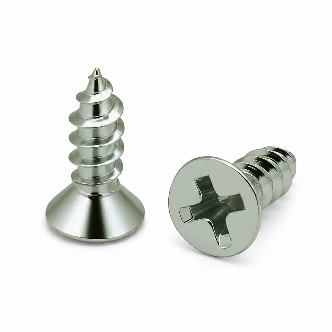 #6 x 1/2" Stainless Steel Flat Head Wood Screws, 100 Pack, Phillips Drive, Deep Thread with Fine Point, Screws for WoodGift