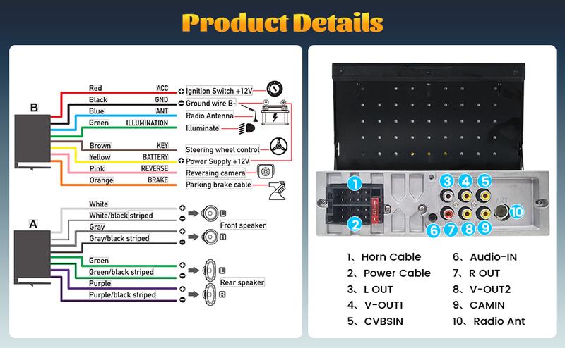 Car Radio 1Din with Retractable Screen,7inch Manual Retractable Display 1 Din Radio with Bluetooth Handsfree FM Type-C 2USB AUX Mirror Link SWC Rear View Camera、No carplay and no android auto、automotive