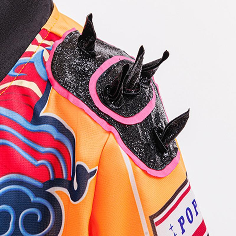 Kpop Girl Devil Pop Singer Embroidered Coat Top Shorts and socks 4-piece Hunter Sets Halloween Stage Set Carnival Girl Clothes