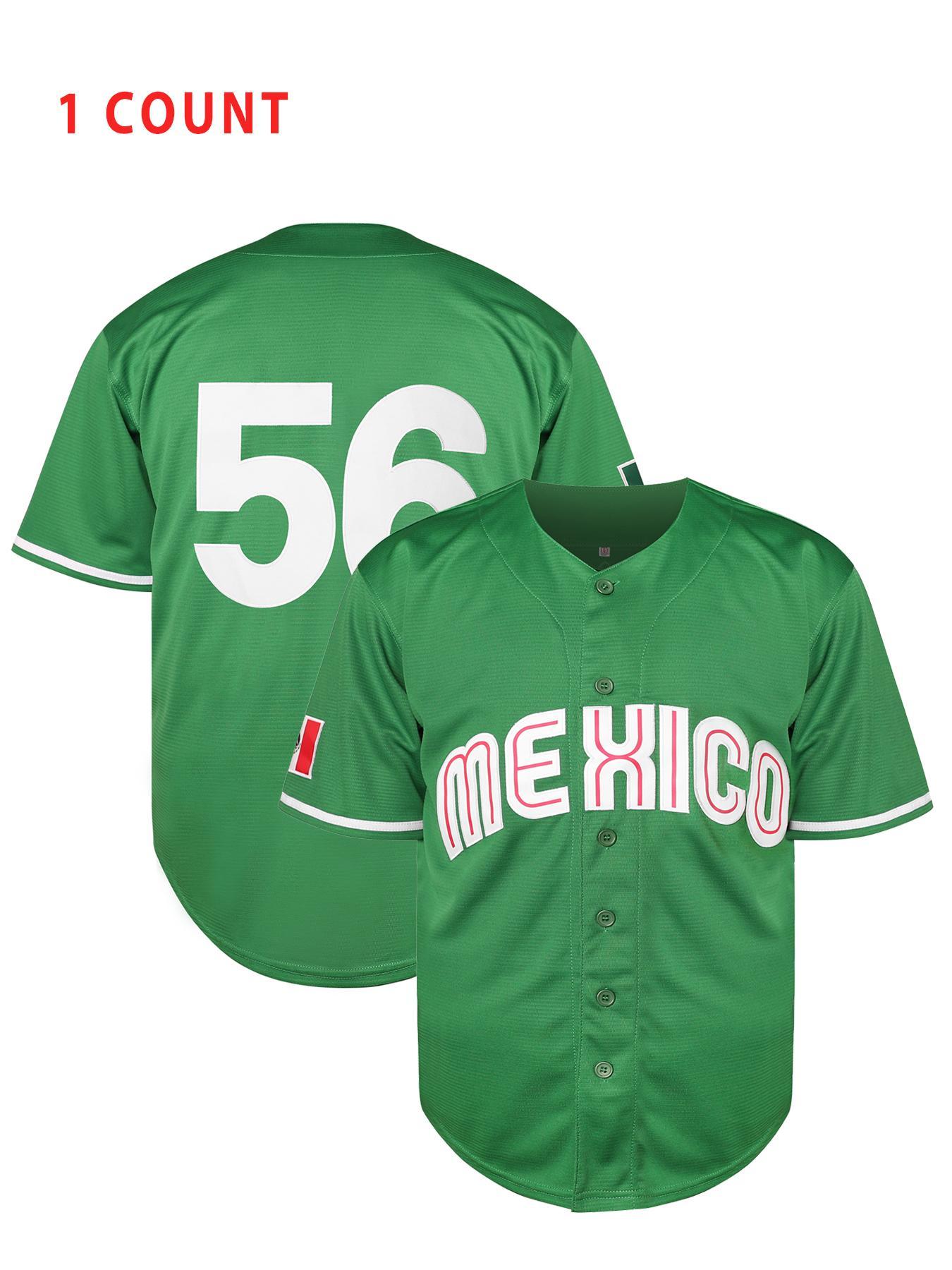 Mexican World Cup Baseball Jersey, Embroidered Loose Fit Casual Sports Shirt, Quick Dry Outdoor Wear, All Seasons