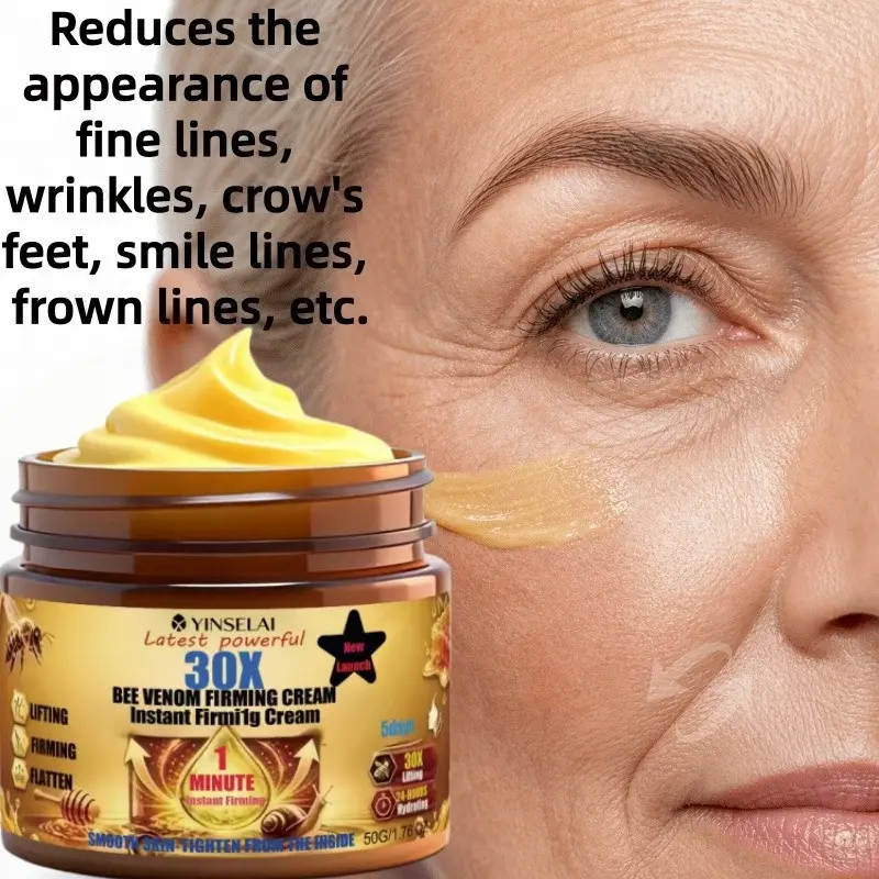 Latest 30x Bee Venom Firming Cream, 1 Minute 30x Tightening, Rich in Collagen, Retinol, Bee Venom Extract, Suitable for All Skin Types