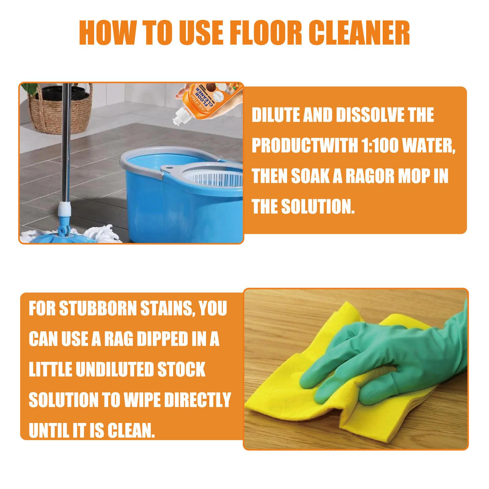 Jue-Fish Floor Cleaner, Wood Floor Cleaning Polishing Brightening Strong Decontamination Descaling Tile Cleaner