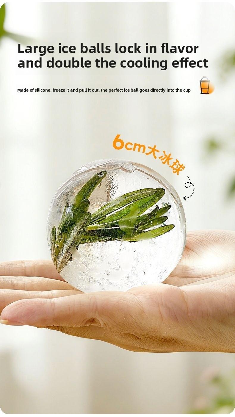 Portable Foldable Ice Ball Cup Silicone Food Grade Ice Maker With Straw Summer Outdoor Travel Mug