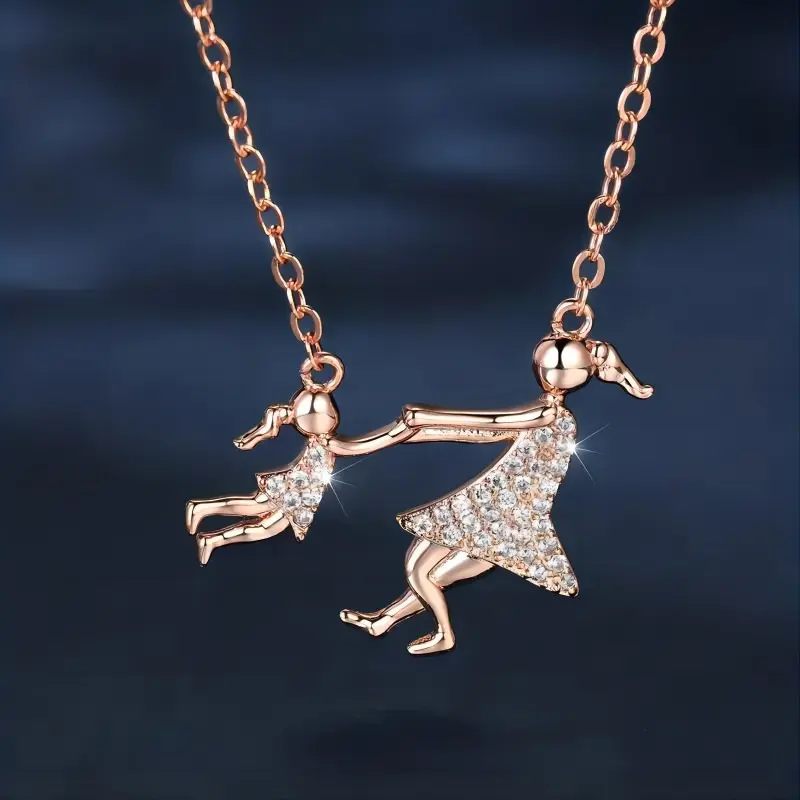 Mother Daughter Necklace New Creative Fashion Simple Party Commemorative Gift Versatile Exquisite for Family Friends Teenager Christmas Birthday Gifts