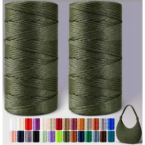 3mm x 540 Yds(2 x 270yd) Flat Ribbon Macrame Cord, Polyester Crochet Yarn, for Handbag Sun Hat Shoes Shopper Bag DIY Craft Projects, Adults Easy Starter Yarn for Knitting