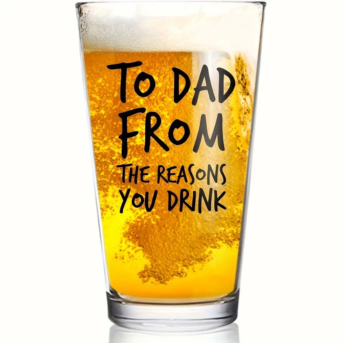 Thick High-Quality Glass Cup, 478ML Humorous Text Beer Mug, Perfect Father's Day Gift, Collectible Memorial Cup