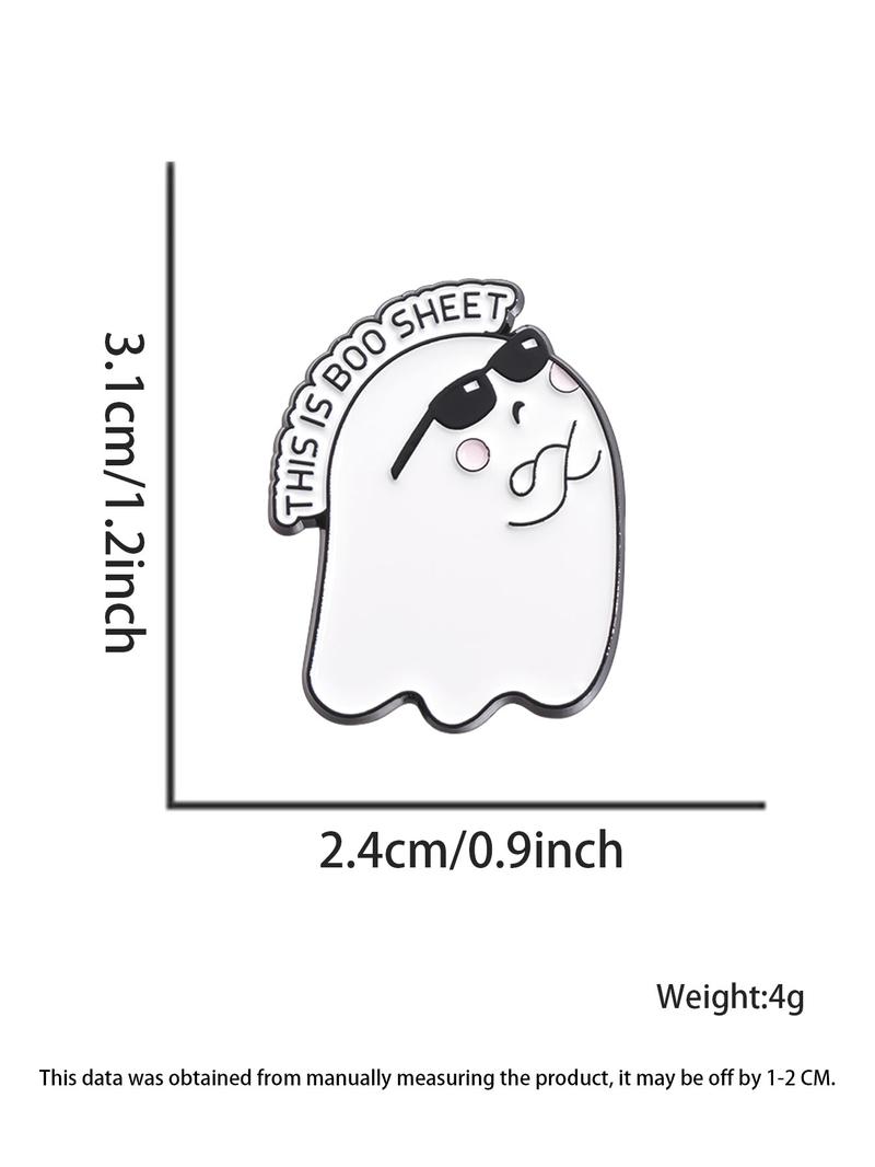 Letter & Ghost Design Brooch, Cute Creative Pin Badge, Clothes Accessories for Women & Men for Halloween, Fall, Birthday Gifts, Charms