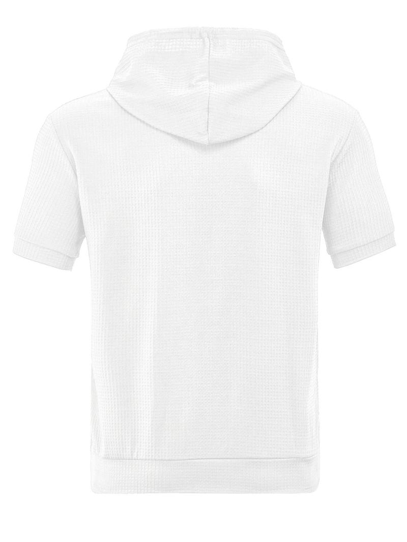 Men's Regular Fit Hoodie Tee, Casual Comfy Hooded Short Sleeve T-Shirt for Summer, Fashion Men's Top for Daily Wear