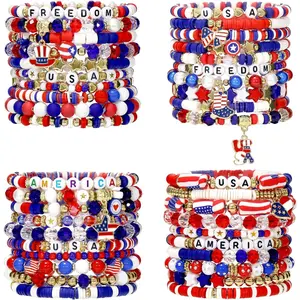 40Pcs Stackable Friendship Bracelets Set, Boho Stretch Bracelets for Women, Elastic Layering Bracelet Bulk for Jewelry Gift Party Favors Supplies