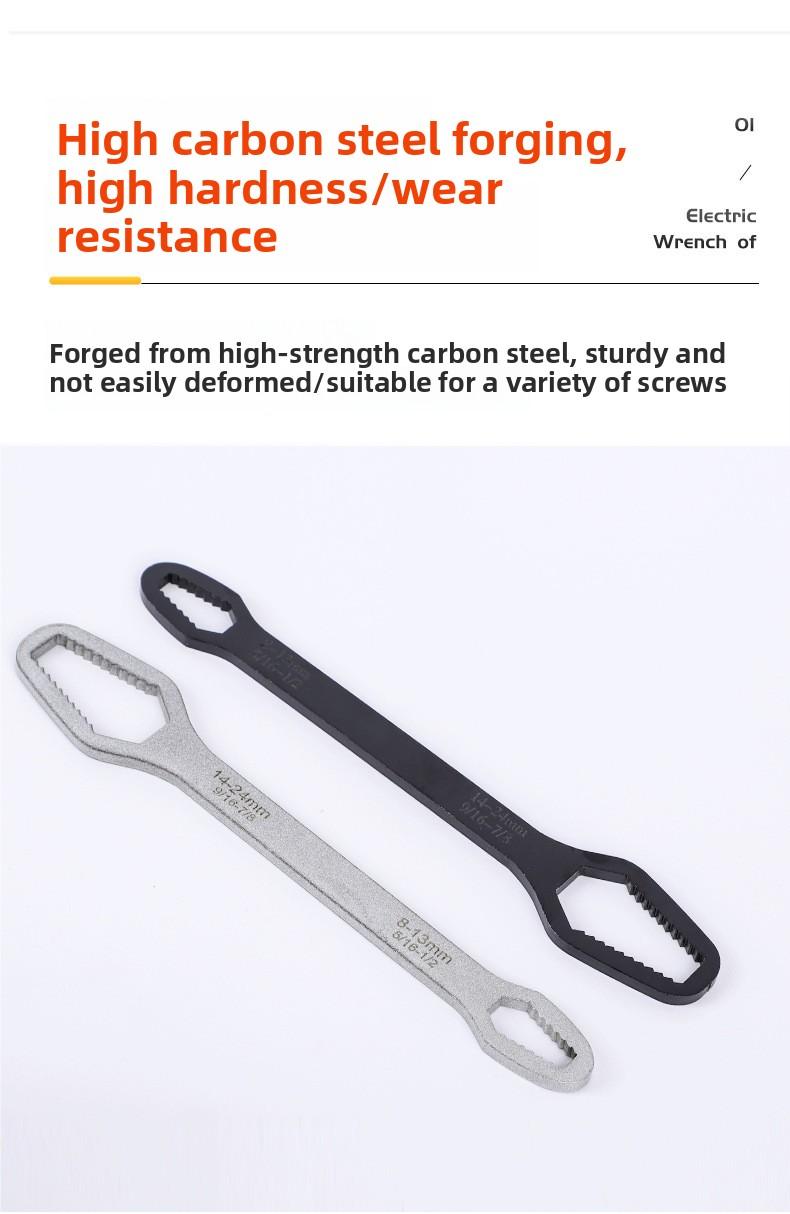 MultipurposePlum Blossom Wrench Universal Double Head Self Tightening Eyeglass Open End Wrench 8-22mm Household Adjustable Spanner