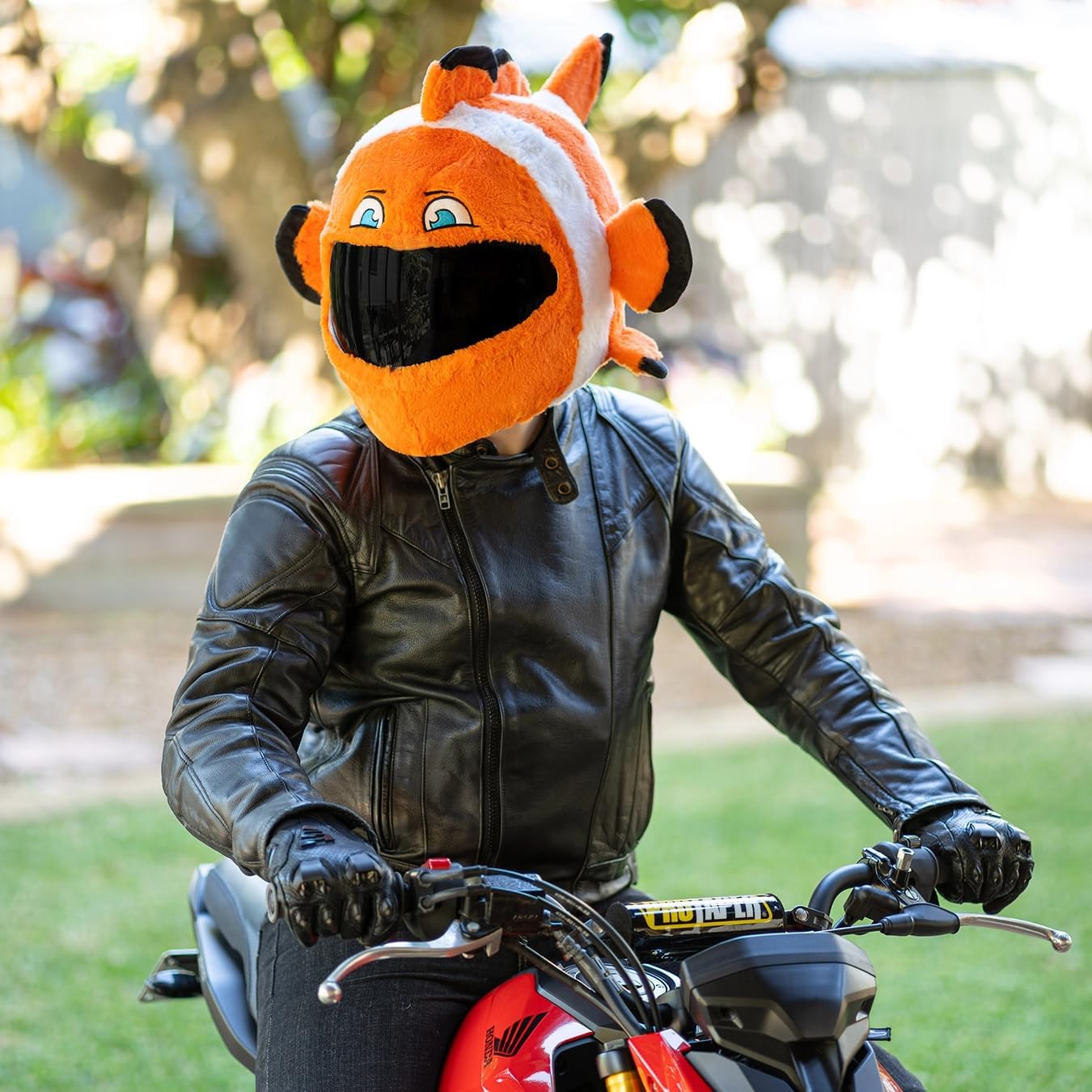 Moto Loot Helmet Cover Clown Fish Design Fun Decor for Motorcycle Rides & Gifts Helmet Not Included