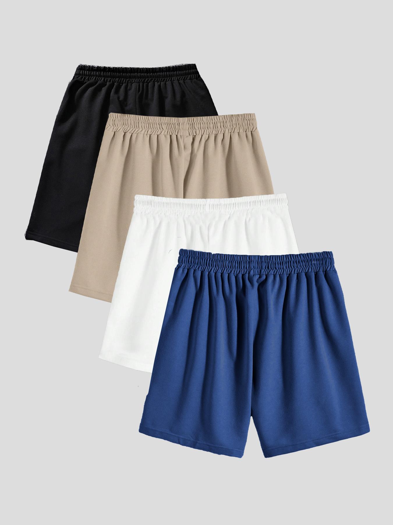 Men's Solid Drawstring Waist Pocket Sleep Shorts, Regular Fit Casual Comfy Pajama Shorts for Summer, Men's Loungewear for Daily Home Wear