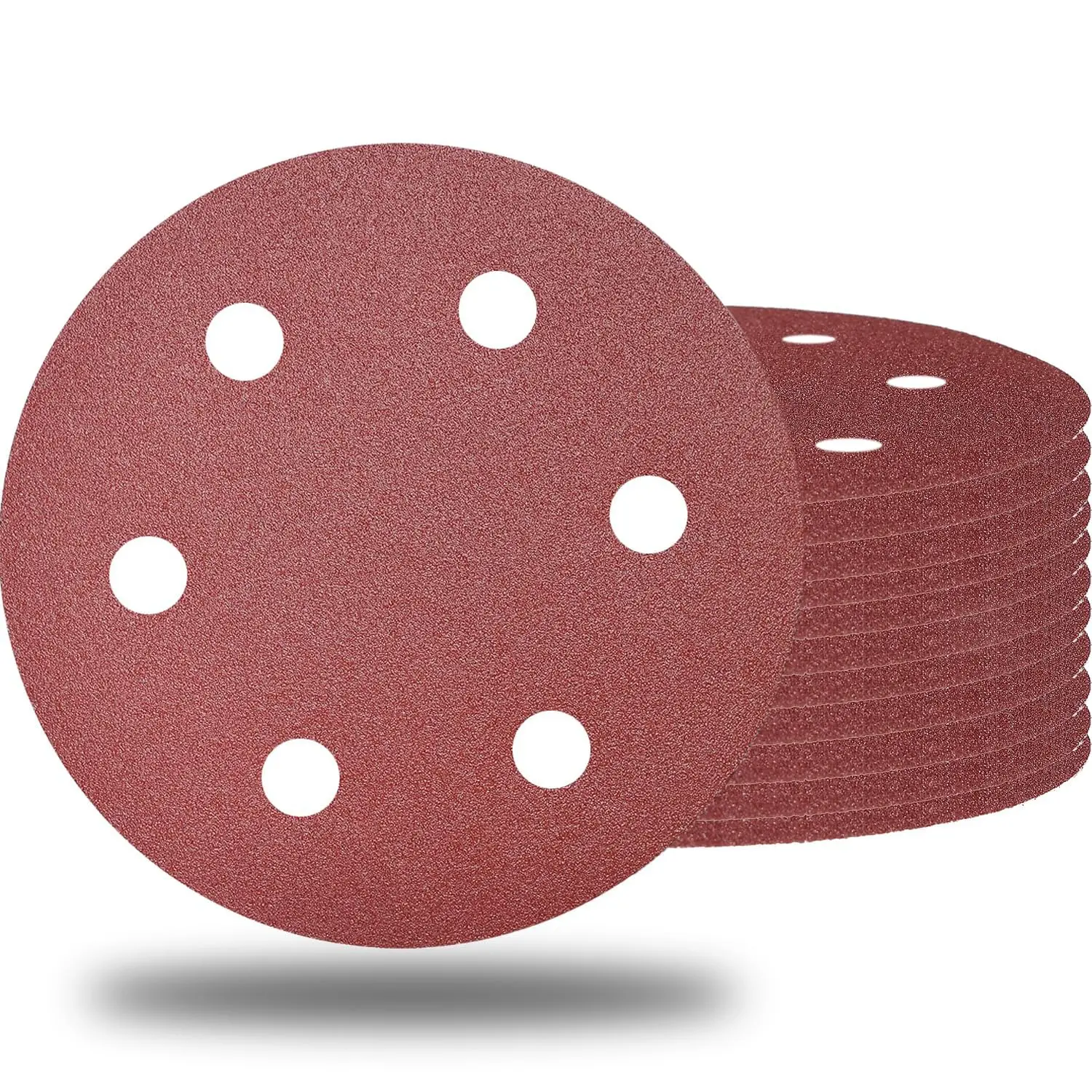 10 Pack 9 Inch 6 Hole 80 Grit Hook-and-Loop Drywall Sandpaper -  Oxide Sanding Disc for ‎9" Drywall Sander  Furniture Finishing