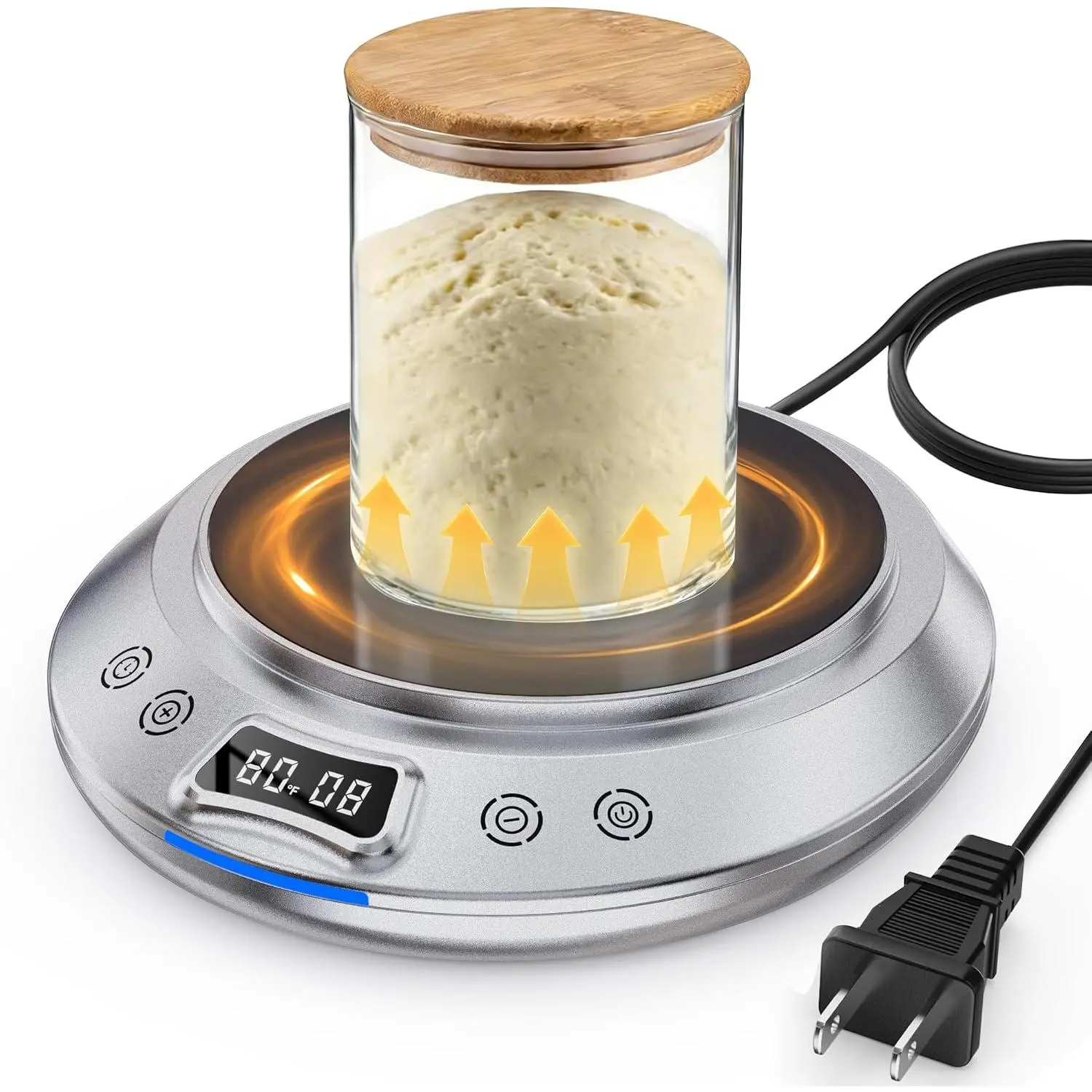 Sourdough Starter Warmer,2026 Upgrade Heating Plate, Bread Maker Machine Helper, 1°F Control (65–110°F), 24H Timer, Sourdough Tools, for  Baking ()