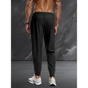 2pcs Men's Elastic Drawstring Joggers - Casual Athletic Pants with Zippered Pockets, Suitable for Gym, Basketball, Camping, Fishing, and Beach Running