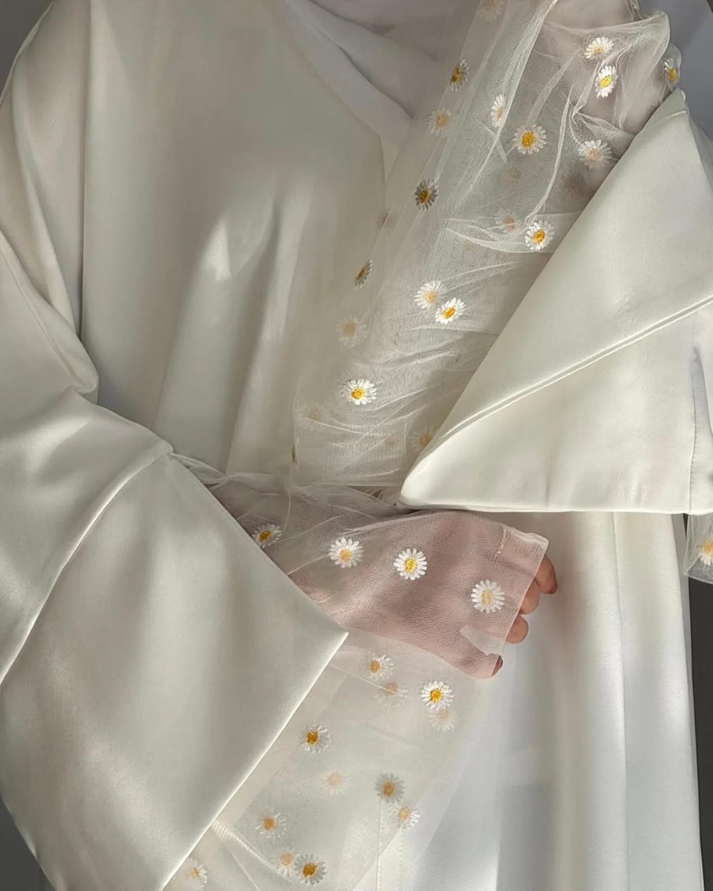 White Abaya Dress Lace Dress