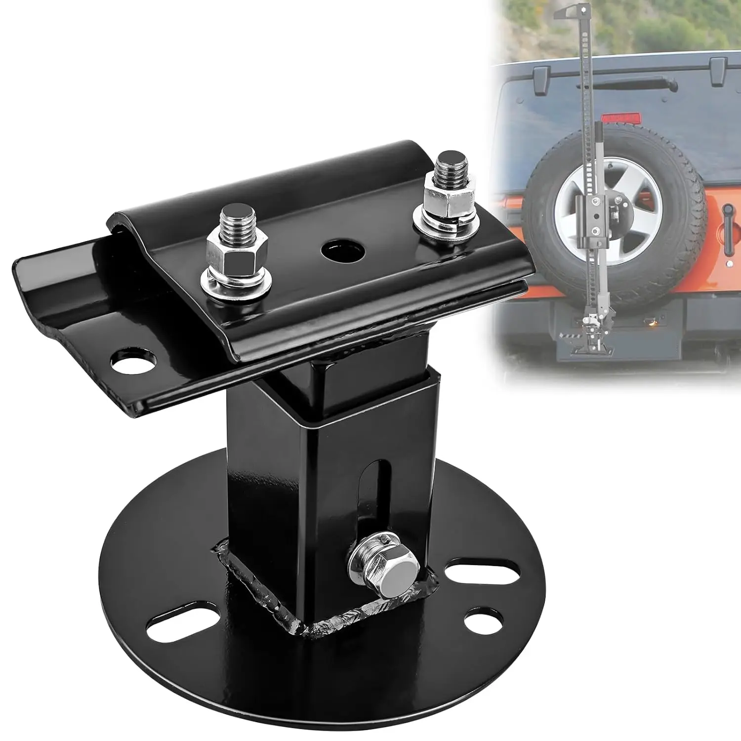 Nilight Farm Jack Mount Bracket - Reinforced Spare Tire Carrier for 4X4 4WD Off-Road Jacks, Hexagon Base, Evenly Distributed Strength, Enhanced Anti-Slip Grip, Size Check Reqd