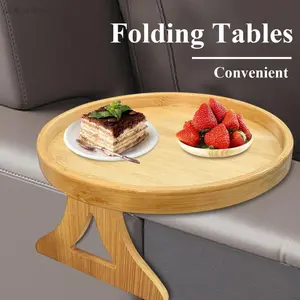 1pc Foldable Bamboo Sofa Armrest Tray: Perfect As An Instant Stable Side Table for Sofas -9.84 Inches X 5.12 Inches - No Power Required - Hardwood StructureAB19Wild Motion