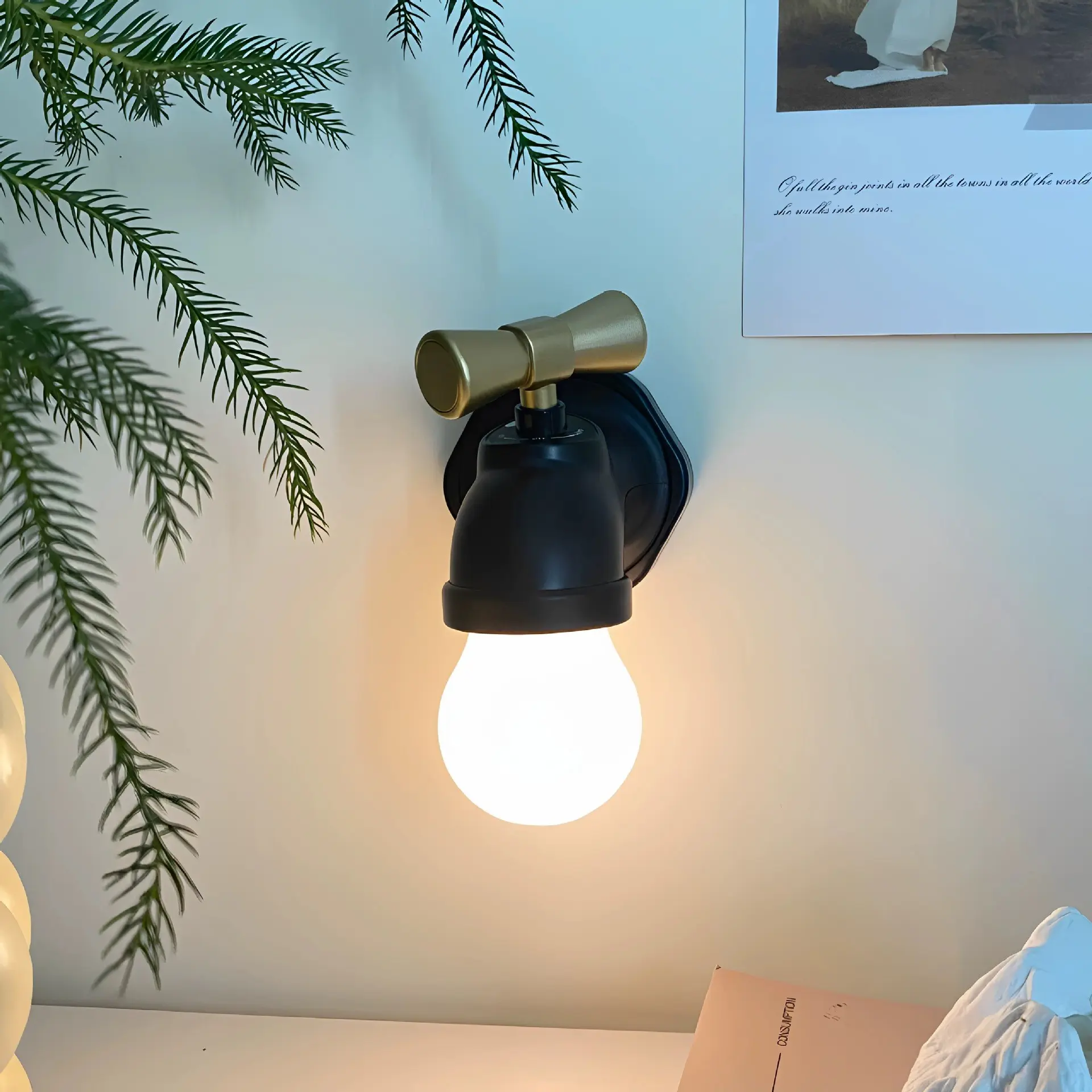 1PC Creative Faucet-Shaped Smart Voice Control Wall Lamp, Rechargeable LED Night Light, Ideal Mini Gift