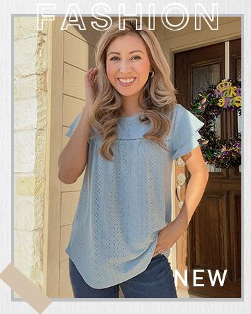 Women's Summer Tops Crewneck Eyelet Ruffle Short Sleeve Blouses Casual Babydoll Shirts 2025 S-2XL Lightweight Soft Knitted Fabric Trendy Babydoll Style