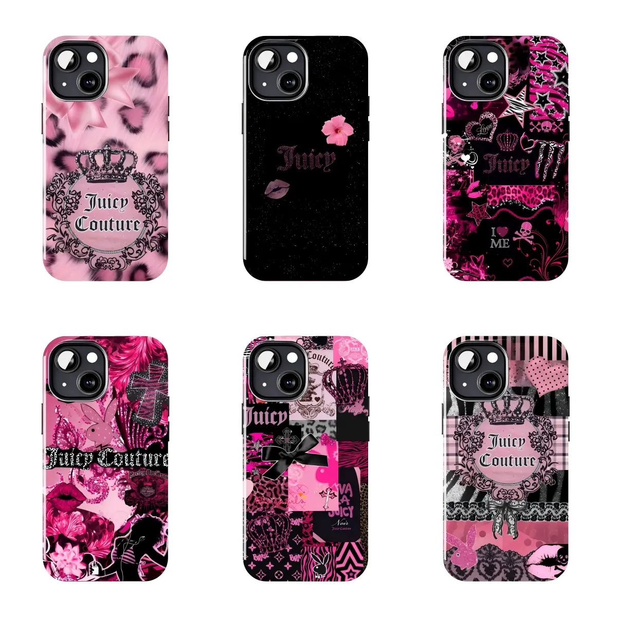 Pink Leopard Crown Juicy Couture Lace Smartphone Case - Ergonomic, Shockproof Polycarbonate Protection for iPhone 11-17 Pro Max/Plus, Multi-Model Samsung Galaxy S23-25 Devices, Cellphone, Pc+Tpu