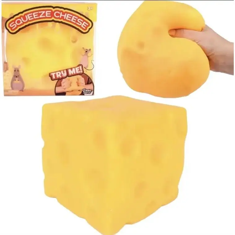 Large Cheese Squishy Slow Rising Toy, Non-Toxic Soft Jumbo Sensory Stress Relief Squeeze Fidget, Adorable Desktop Decor for Home & Office, Safe for Kids & Adults