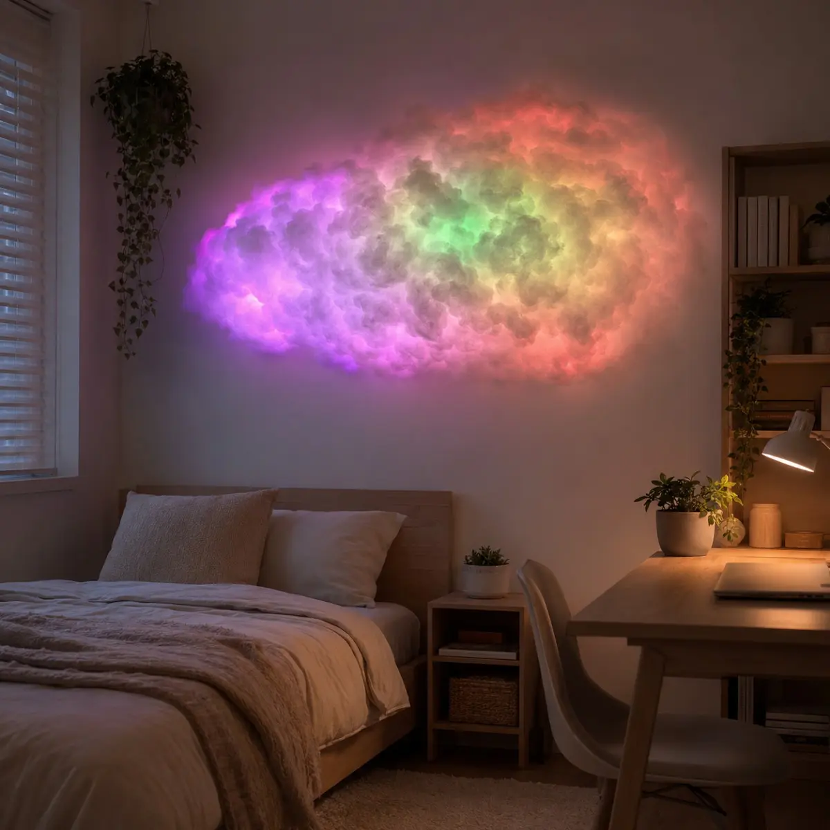 3D Thundercloud LED Night Light, Music Sync, USB Powered, Wall/ceiling Mount, Vivid Atmosphere Lighting, Bedroom Decor, Holiday Gift
