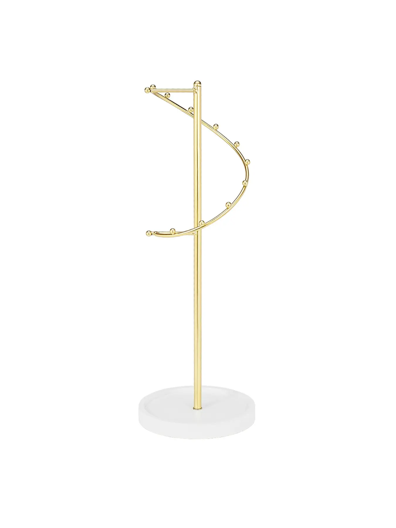 Luxury Spiral S Necklace Display Stand, Metal Hanger, Marble Base, Jewelry Store Counter Live Streaming Props Organiser