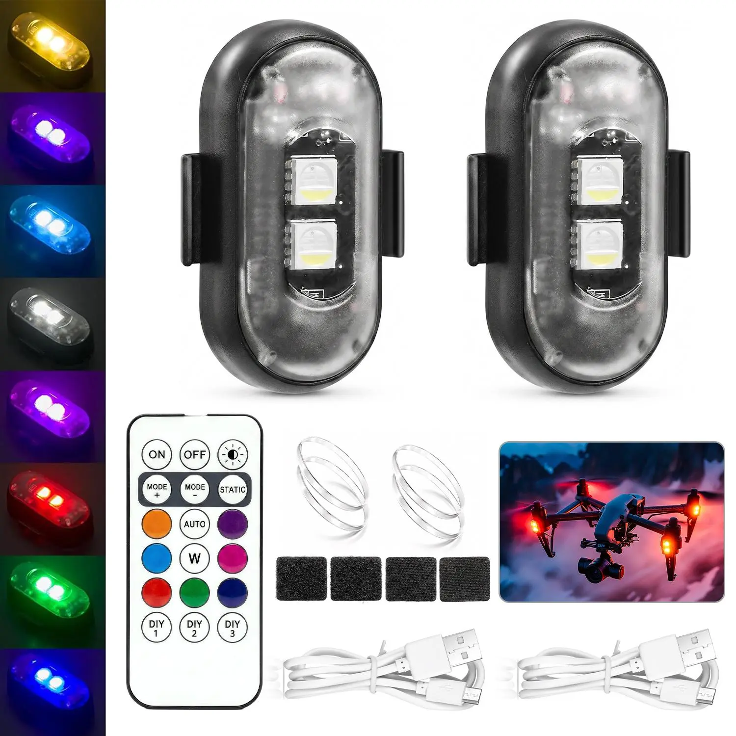 Rechargeable Wireless Car LED Warning Light, Remote Control Emergency Strobe Flash Light, Multifunctional Safety Beacon Lamp for Cars, Motorcycles, Trucks & Outdoor Use