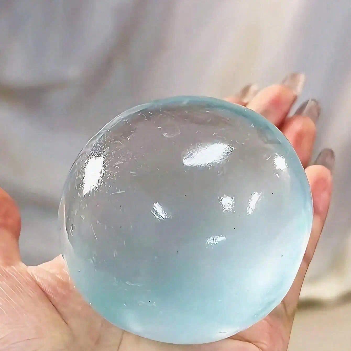 Blue Coconut Squeeze Stress Ball, Soft Slow Rising Squishy Toy, Cute Desk Decor Gift for Home and Office