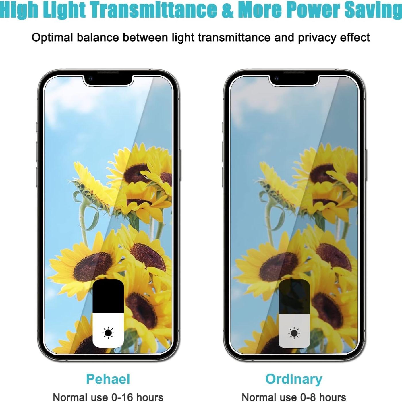 Privacy Screen Protector, 3 Counts Tempered Glass Phone Screen Protective Film, Anti-spy Phone Screen Protector, Phone Accessories Compatible with iPhone 11 12 13 14 15 Pro Max