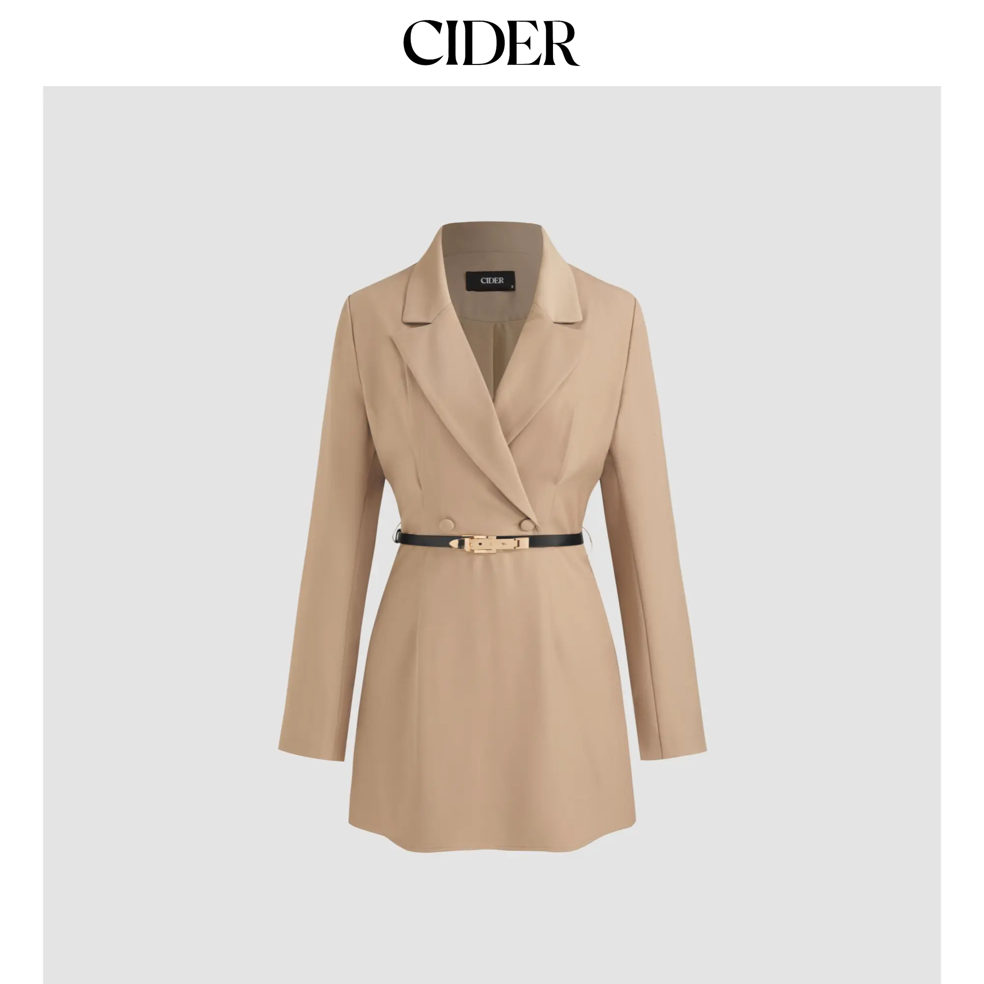 Cider [size 0-26] Collar Solid Blazer Mini Dress With Belt SummerFinds