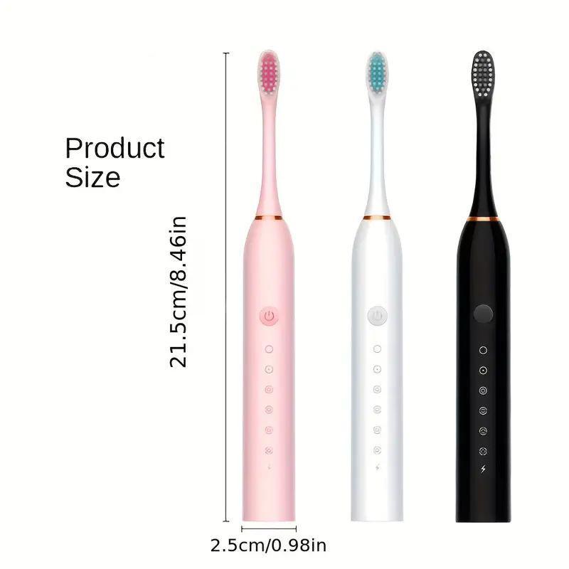 Professional Electric Toothbrush Kit with 6 Cleaning Modes, 1 Count Rechargeable Deep Cleaning Toothbrush with 4 Brush Heads, Electric Teeth Cleaner, Teeth Cleaning Oral Care Tool for Daily Use, Men's Stuff