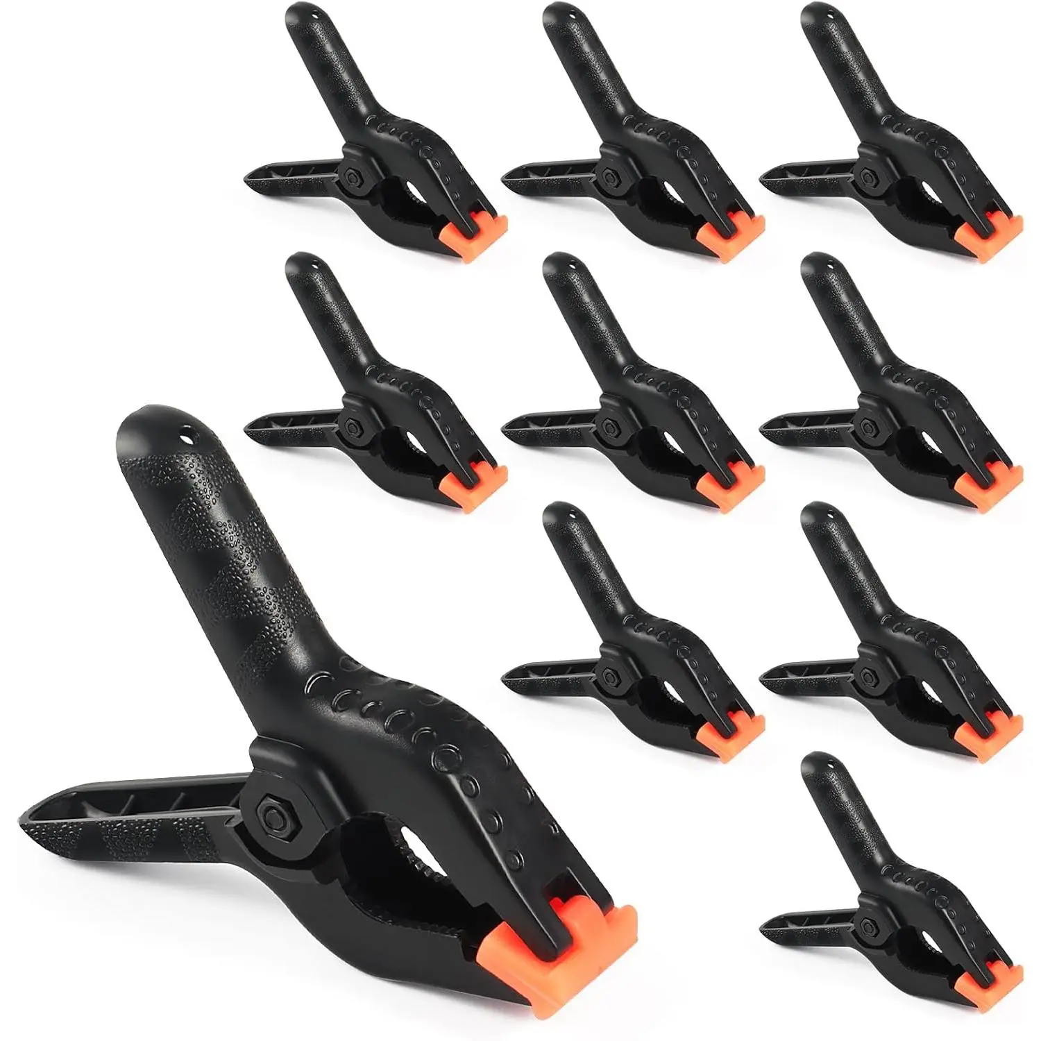 Spring Clamps, 4.5 Inch Large Plastic Clips  Balloon Arch Backdrop Craft Decoration, Heavy Duty, Black, 10 Pcs