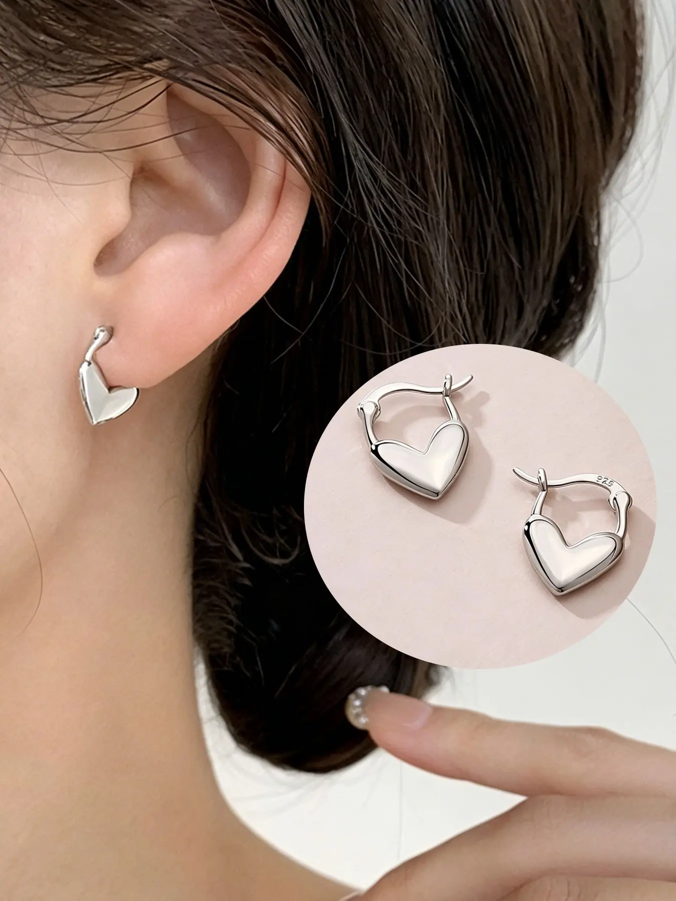 Women's Cute Heart Drop Earrings, Mini Heart Earrings, Elegant Simple Small Tragus Earrings, Low Allergy Jewelry Gift