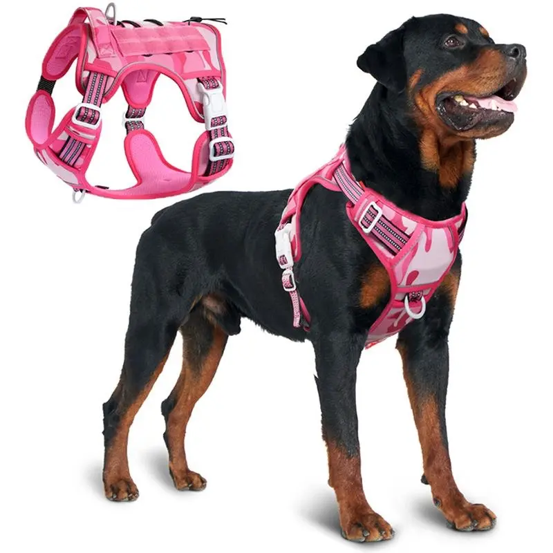 Large Dog Harness No Pull Adjustable Pet Safety Belt Reflective Training Vest Easy Control Military Dog Harness