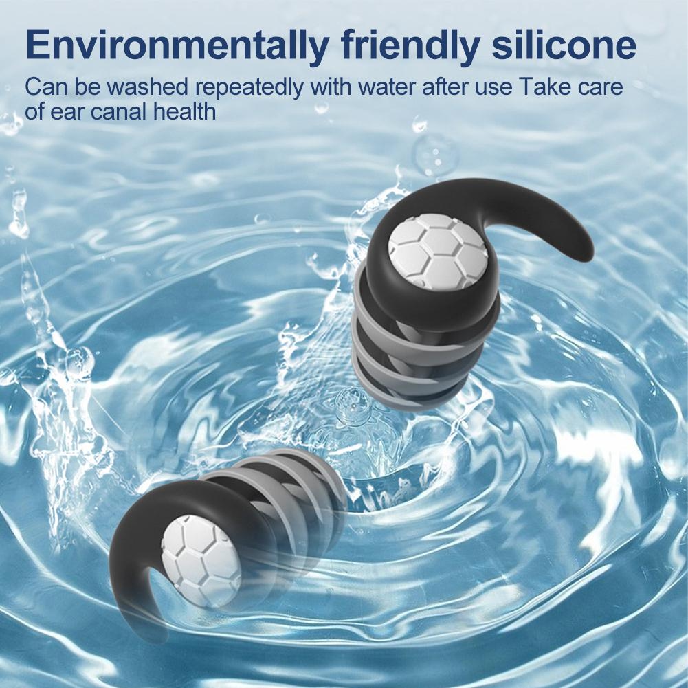 Silicone Noise Cancelling Earplugs Noise Filter Sleep Swimming Waterproof Three Layer Mute Earplugs wireless in-ear earbuds esrbuds audio earphone bluetooth-compatible  wireless earphone music video