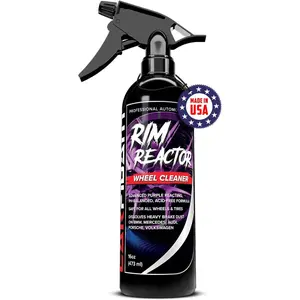 Rim Reactor Wheel & Rim Cleaner  - Removes  Dust & Grime - Thick Gel, Dilutable - pH Neutral, Non-Acidic Tire Cleaner - Safe for Chrome, Black, Painted & Alloy Wheels - 16 fl oz