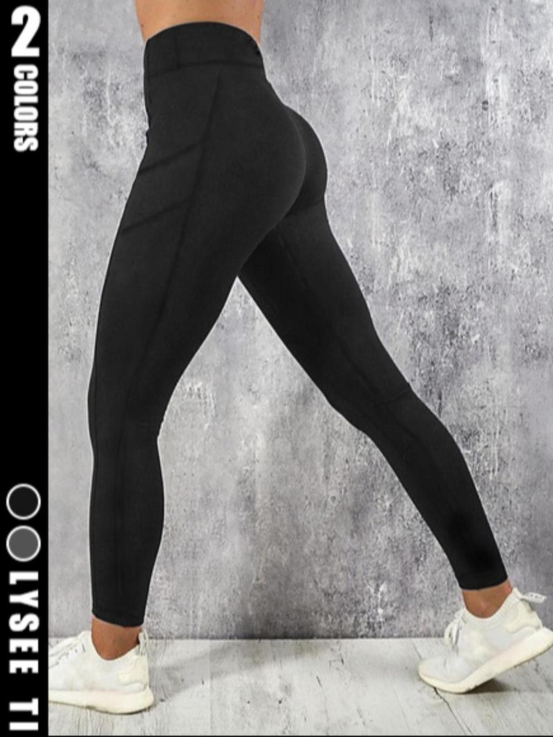 Clearance Sale women's yoga leggings, running leggings, side pockets, waist cinching, hip lifting, yoga fitness gym workout pants, sports clothes, elastic thin design, High Stretch Leggings