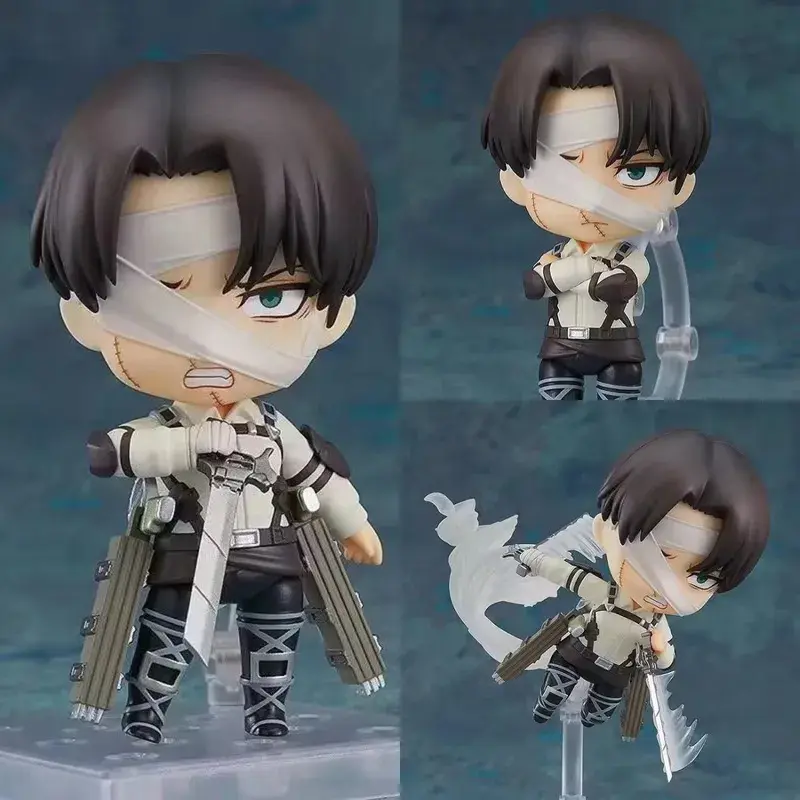 10cm Attack on Titan Levi Rivaille Rival Ackerman#2002 Final season Battle damage Action figure toys Christmas gift with box