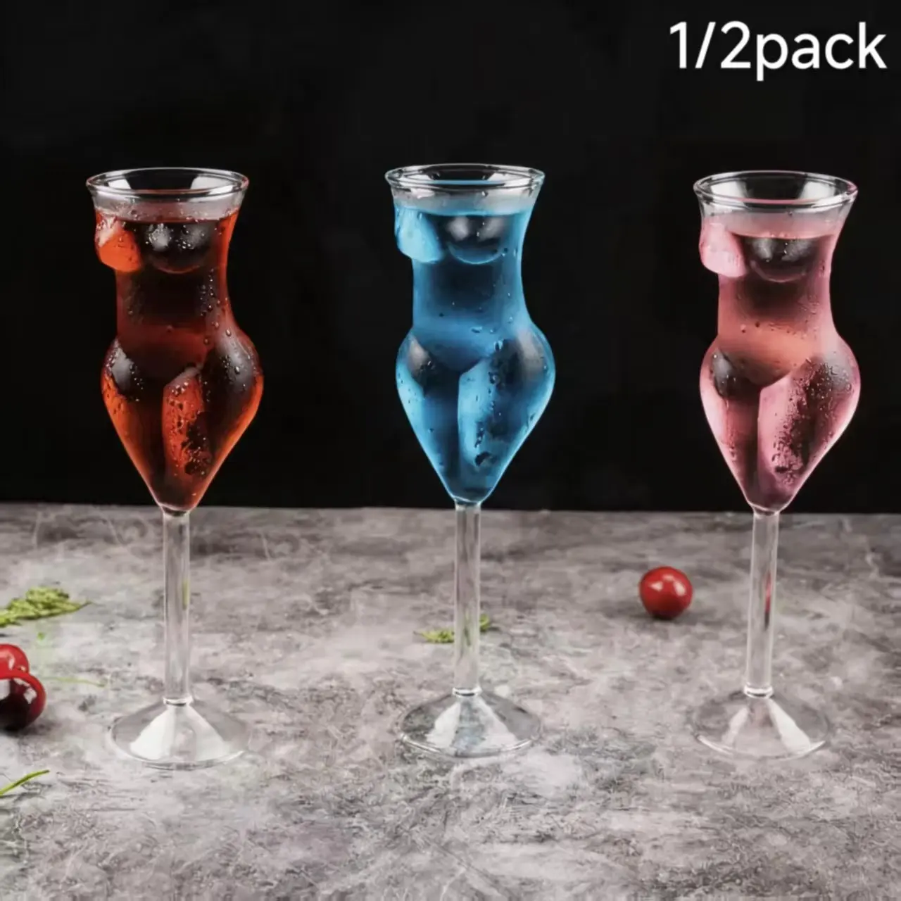 Sexy Lady Design Hand Blown Crystal Wine Goblet, Durable Glassware, Food Grade BPA Free Lead & Cadmium Free Clear Heat Resistant Drinkware, Dishwasher Safe for Red White Wine Champagne, Ideal for Wedding Anniversary Party Special Occasions Daily Use