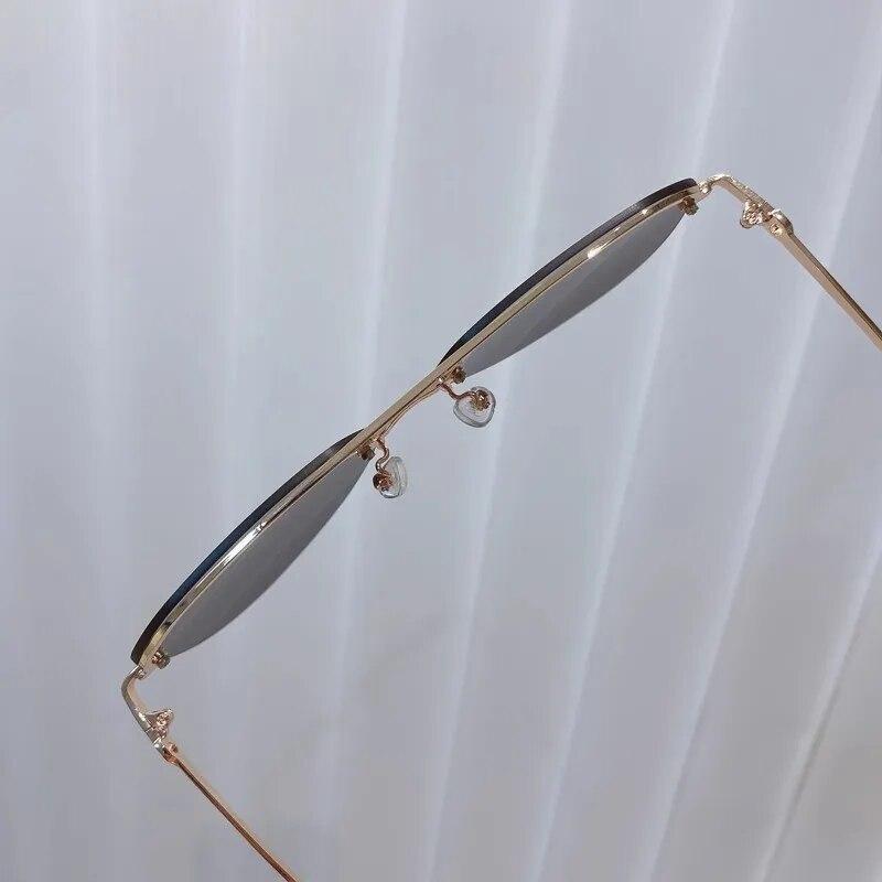 New Fashion Metal Half Frame Women's Outdoor Sunglasses Classic Double Beam Glasses New Fashion Metal Half Frame Women's Outdoor Sunglasses Classic Double Beam Glasses