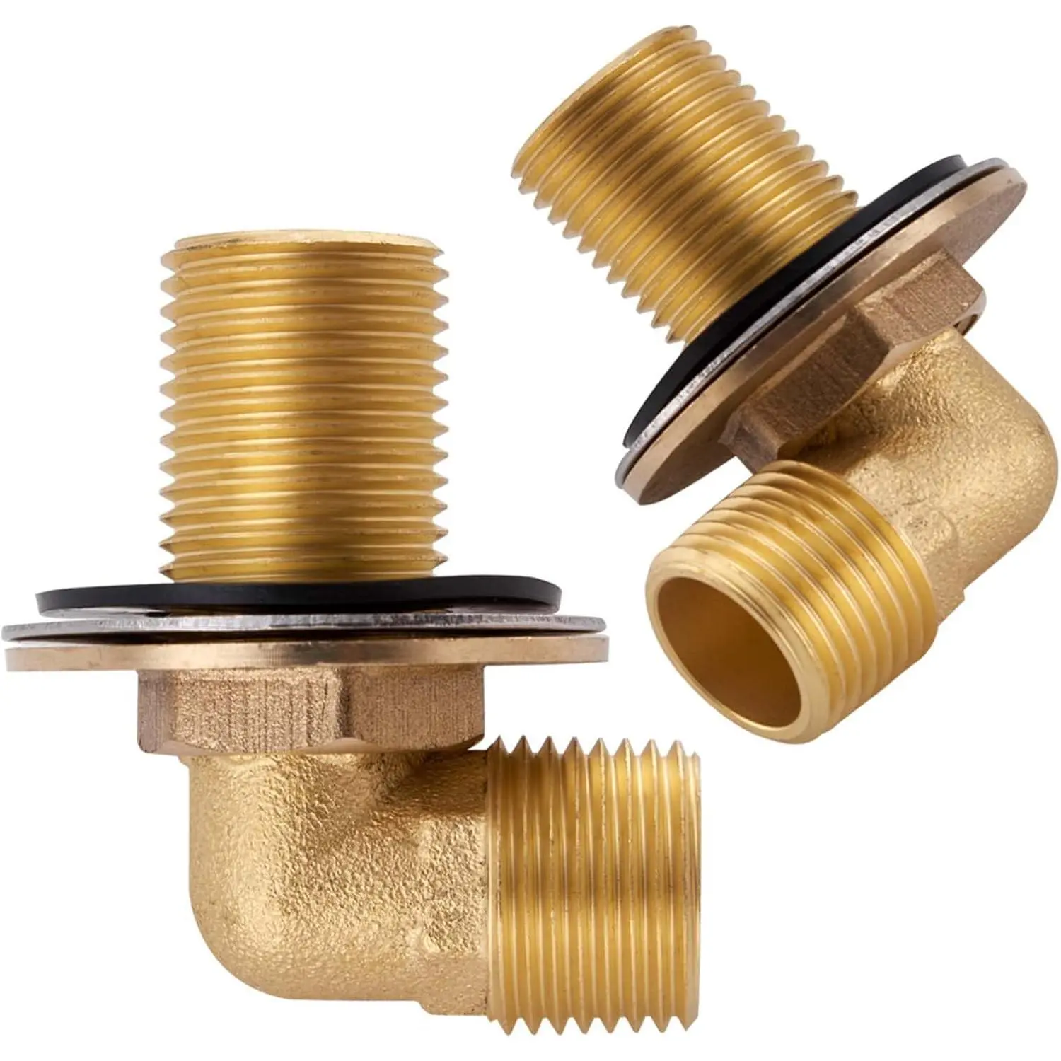 Commercial Faucet Installation Kit - 2-Count Backsplash Kitchen Sink Faucets Adapter Set, 1/2" IPS Male x 1/2" IPS Male, Leak-Proof Lock Nuts, Backsplash Mount for Stainless Steel Commercial Prep & Utility Sinks