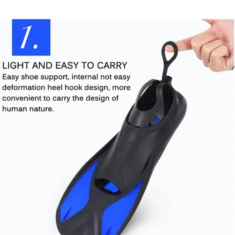 Adjustable Silicone Dive Flippers for Men and Women, Mermaid Snorkeling Gear, Free Diving Footwear, Swimming Accessories, Carry
