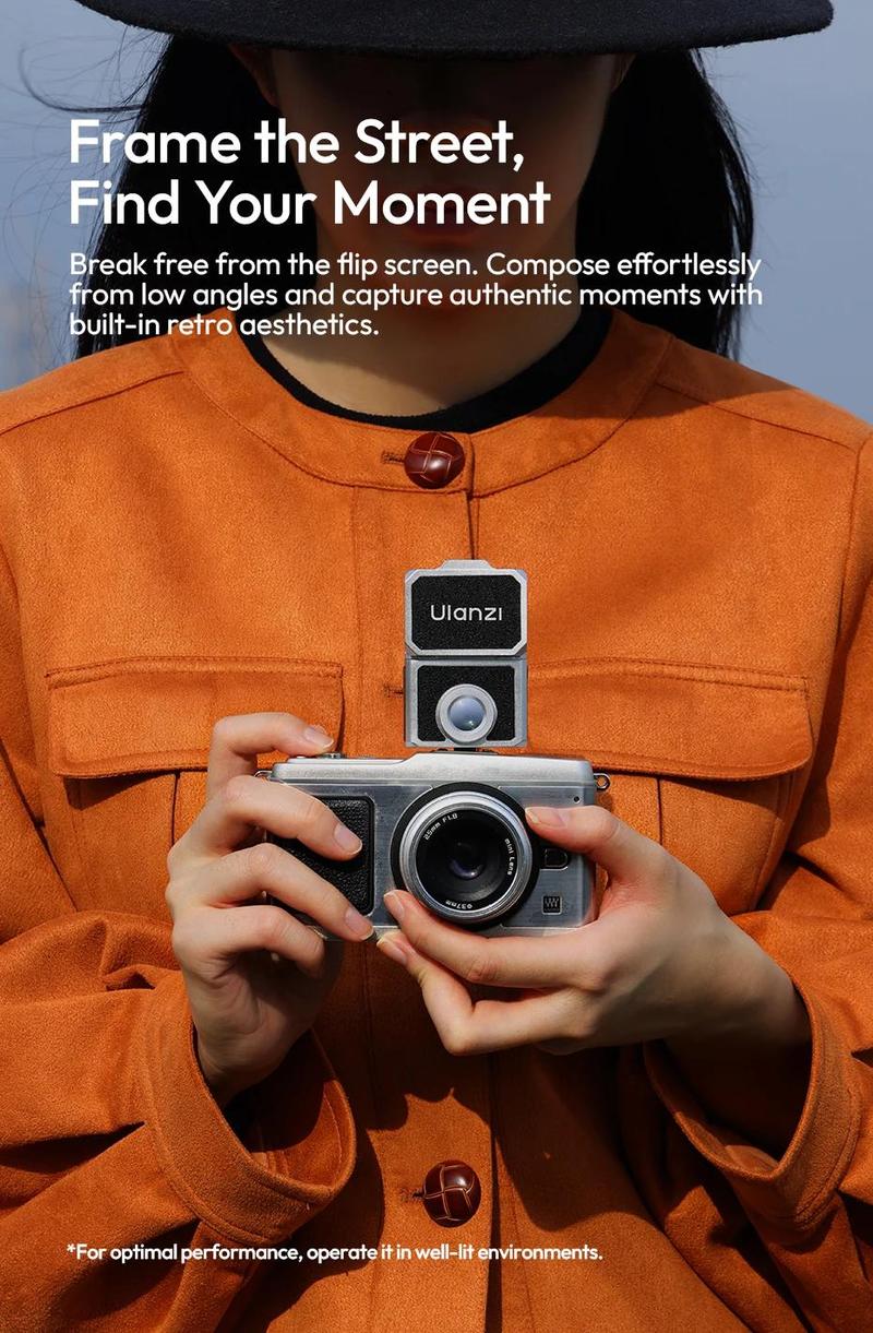 Ulanzi VF01 Waist-Level Viewfinder 35/50mm Framelines 28mm Focal Length 3-element Lens Group for Camera Enthusiasts