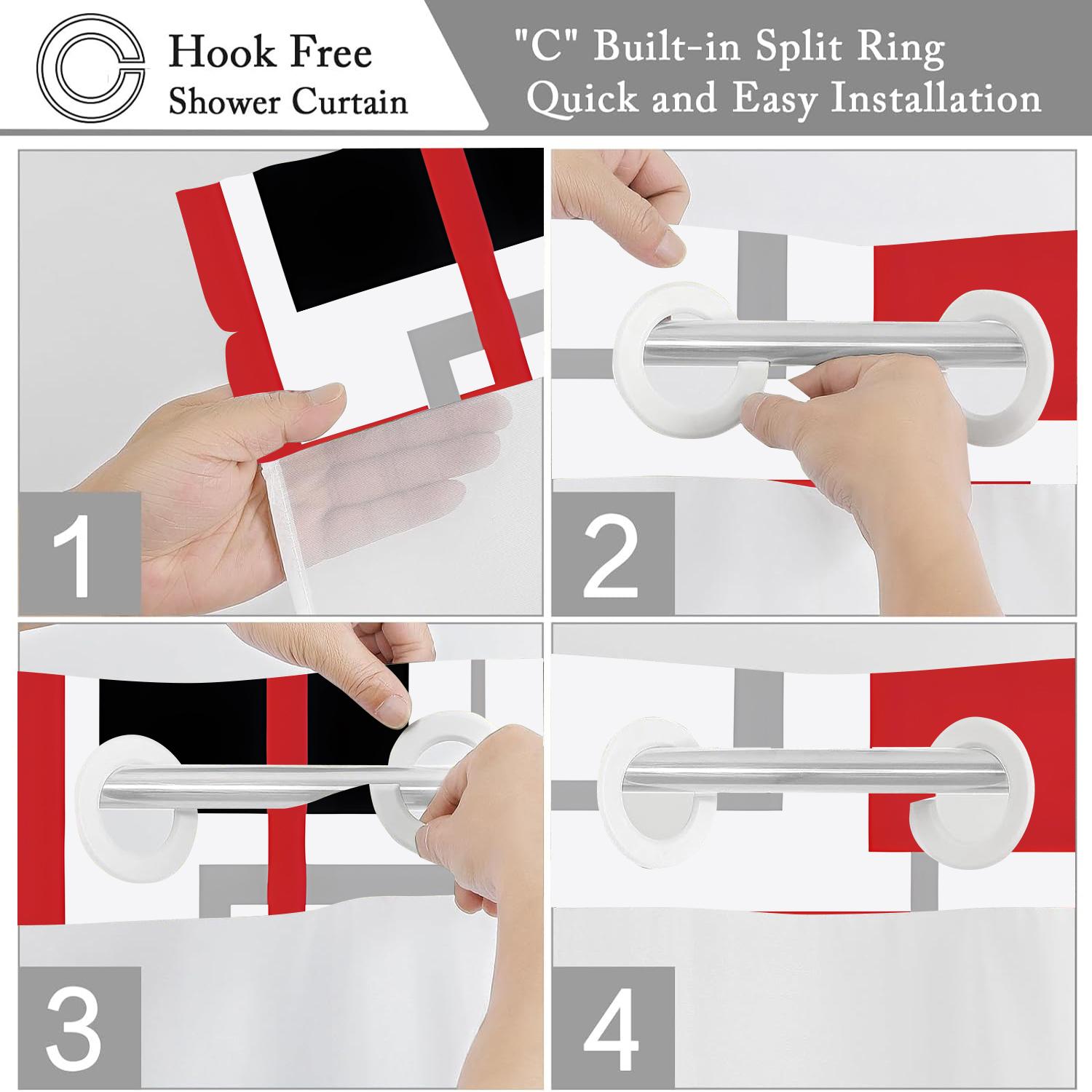 Geometric Pattern Shower Curtain, 1 Count Modern Simple Bathroom Curtain, Waterproof Shower Curtain for Home Bathroom Hotel Dormitory Decor, Bathroom Decoration Accessories